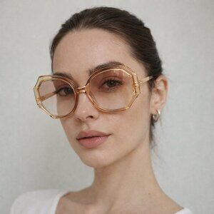 Vintage Optical Trend 70s Scalloped Frame Slightly Tinted Ladies Glasses